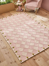 Next Cath Kidston Pink Diamond Flat Weave Rug- Buy online at McGrocer