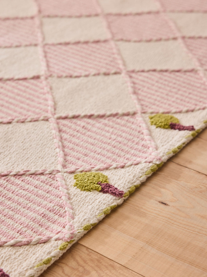 Cath Kidston Pink Diamond flat weave rug (British brand)