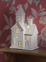 Next Laura Ashley Pre Lit White Ceramic House Ornament- Buy online at McGrocer