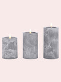 Laura Ashley grey stone effect LED candles set of three, UK version