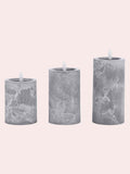 Laura Ashley grey stone effect LED candles set of three, UK version