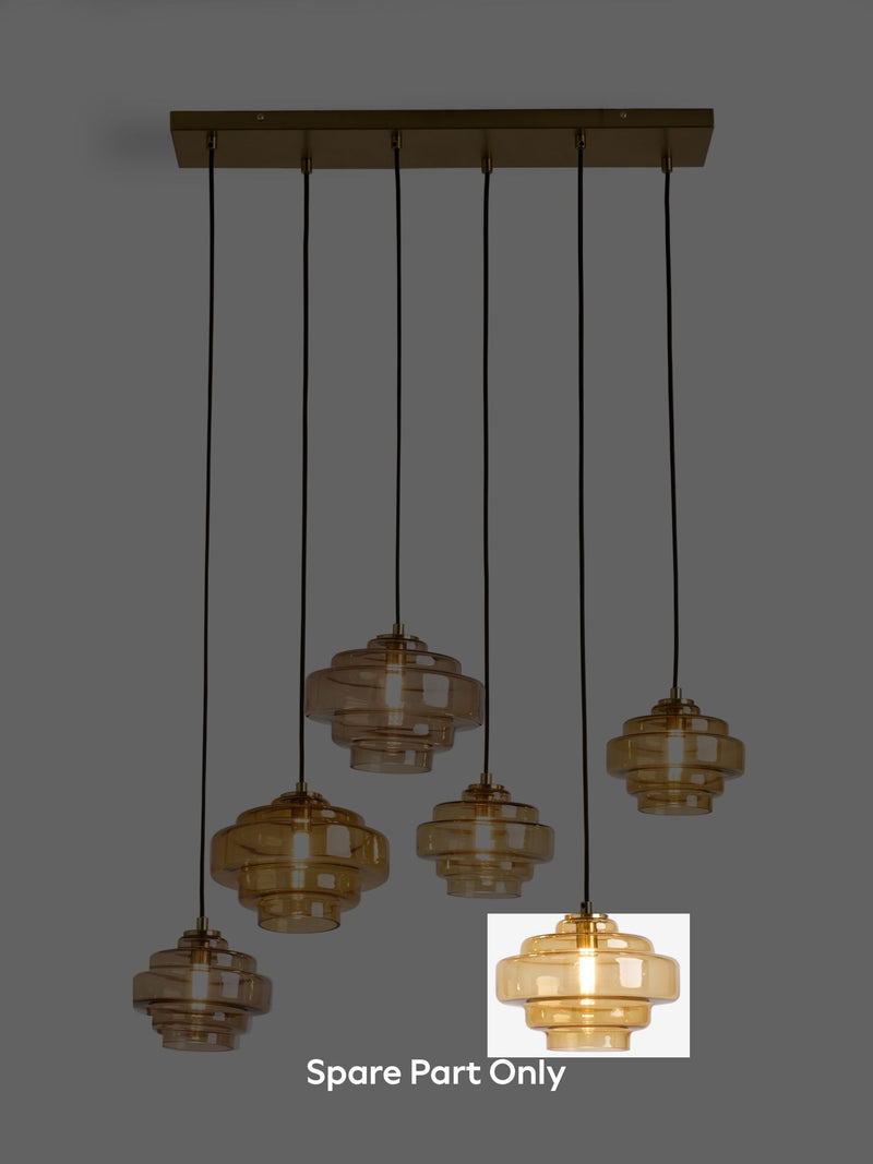 Luca pendant glass shade amber orange 22cm, imported from the UK