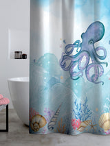 Next Catherine Lansfield Blue Octopus Shower Curtain 180x180 cm- Buy online at McGrocer