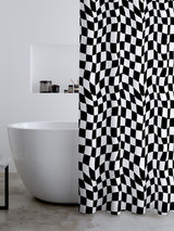 Next Catherine Lansfield Black White Checkerboard Shower Curtain 180x180 cm- Buy online at McGrocer