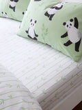 Catherine Lansfield Green Panda Paws Fitted Sheet