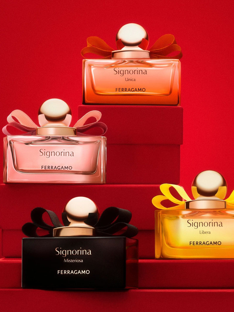 Salvatore Ferragamo Unica perfume gift set with 100ml, 50ml, and 5ml sizes (British brand)