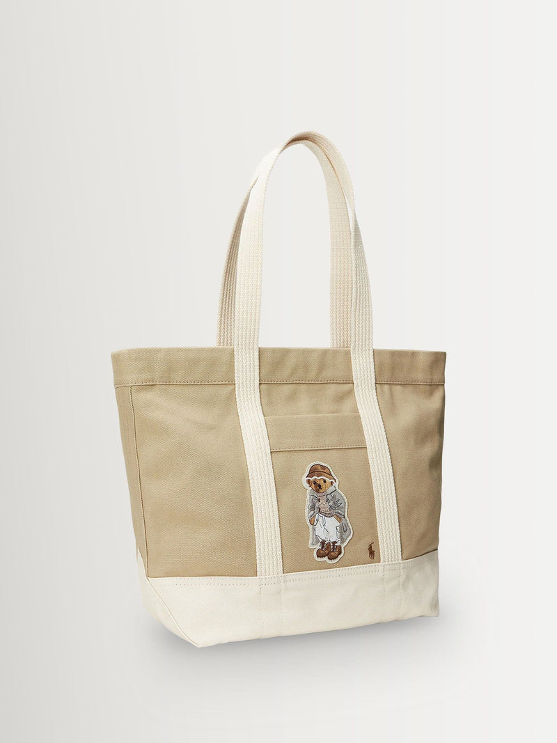 Polo Ralph Lauren natural cotton bear print tote bag (British brand)