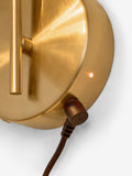Natural Freya rechargeable wall light with rippled glass, UK version