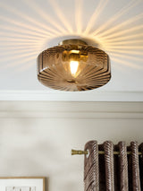 Next Next Chocolate Brown Rimini Flush Ceiling Light- Buy online at McGrocer