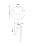 White Claremont wall light with brushed brass and opaque glass discs, imported from the UK