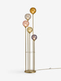 Floor lamp with multi-coloured rippled glass shades 159cm (British brand)