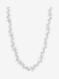 Silver Tone Cubic Zirconia Floral Necklace with Adjustable Extender
