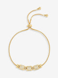 Gold-Plated Pave Charm Toggle Bracelet with Cubic Zirconia Stones
