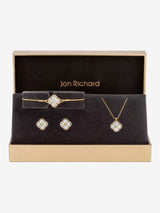 Next Gold Tone Crystal Clover Trio Necklace Set with 16 Inch Chain- Buy online at McGrocer