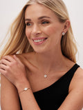 Gold Tone Crystal Clover Trio Necklace Set with 16 Inch Chain