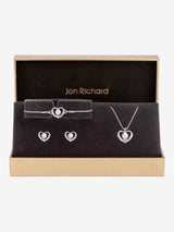 Next Jon Richard Silver Tone Pearl Crystal Heart Trio Set Jewellery Set- Buy online at McGrocer