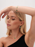 Jon Richard Green Jet Enamel Clover Bracelet 12mm x 178mm, UK version