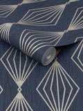 Boutique Sapphire Marquise Geo A4 wallpaper sample (British brand)