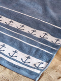 Catherine Lansfield blue anchors beach towel 90x180cm - British product