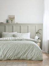 Bianca Green Scallop Floral Cotton Duvet Cover Set