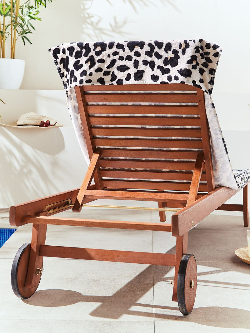 Catherine Lansfield leopard print cotton beach towel 76x200cm, UK version