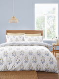 Bianca blue floral satin stripe duvet cover set - British product