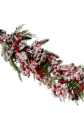 Everlands Red Snowy Berry Christmas Garland 180cm - British product