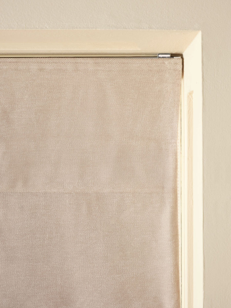 Natural blackout roman blind fine chenille, imported from the UK
