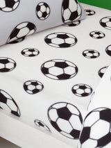 Catherine Lansfield White Football Fleece Fitted Bed Sheet