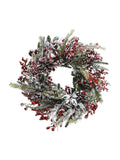 Everlands Red Snowy Christmas wreath 40cm diameter - British product