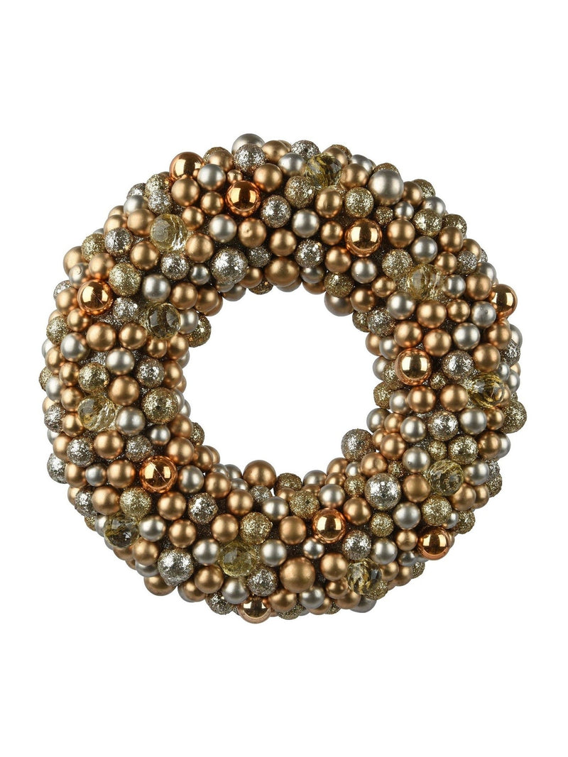 Decoris Champagne Gold Christmas wreath 33cm - British product