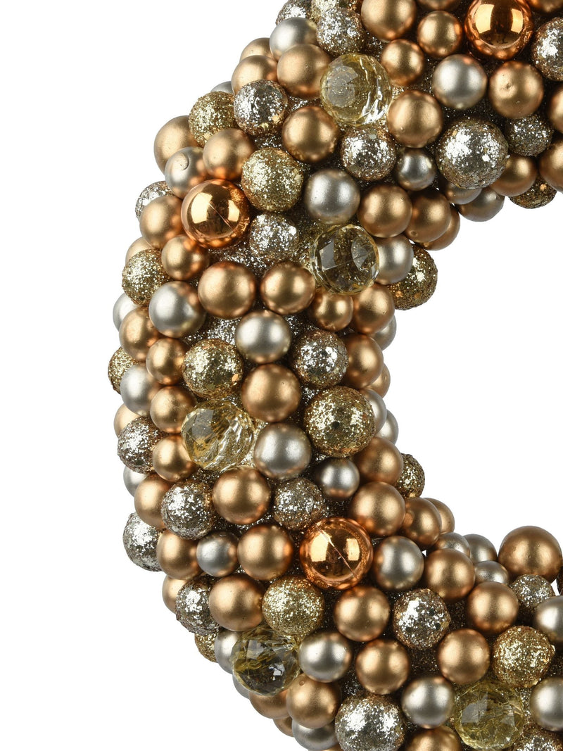 Decoris Champagne Gold Christmas wreath 33cm - British product