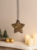 Next Lumineo Smoke Grey Pre Lit LED Hanging Star Christmas Bauble 20cm- Buy online at McGrocer