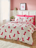 Sassy B pink cowboy boots reversible duvet cover set (British brand)
