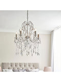 Gallery Home aged silver cut glass pendant ceiling light 5-light (British brand)
