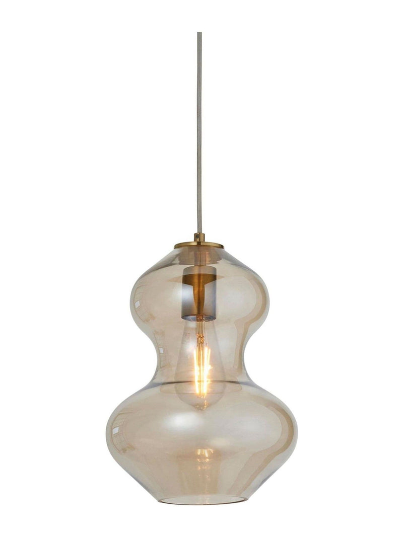Gallery Home satin brass pendant with champagne glass, UK version