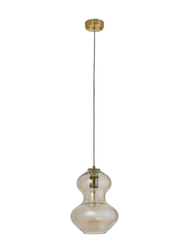 Gallery Home satin brass pendant with champagne glass, UK version