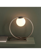 Next Gallery Home Brushed Silver Enzo Table Lamp- Buy online at McGrocer