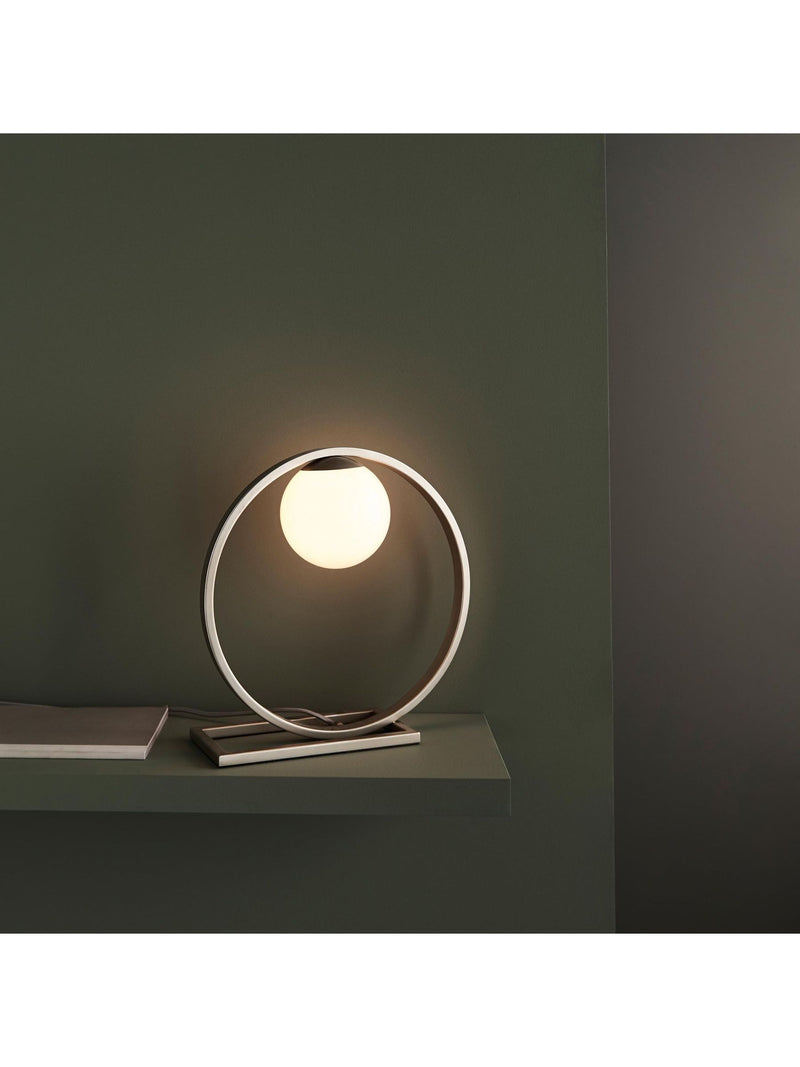 Gallery Home Enzo table lamp brushed silver 32cm - British product