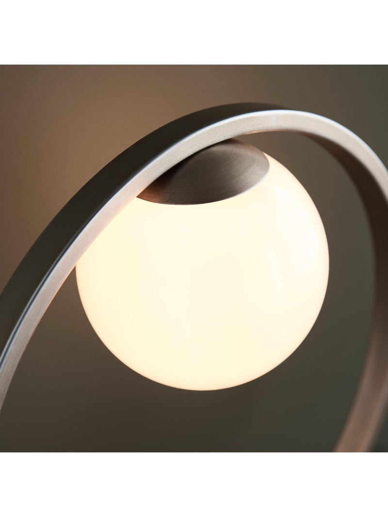 Gallery Home Enzo table lamp brushed silver 32cm - British product