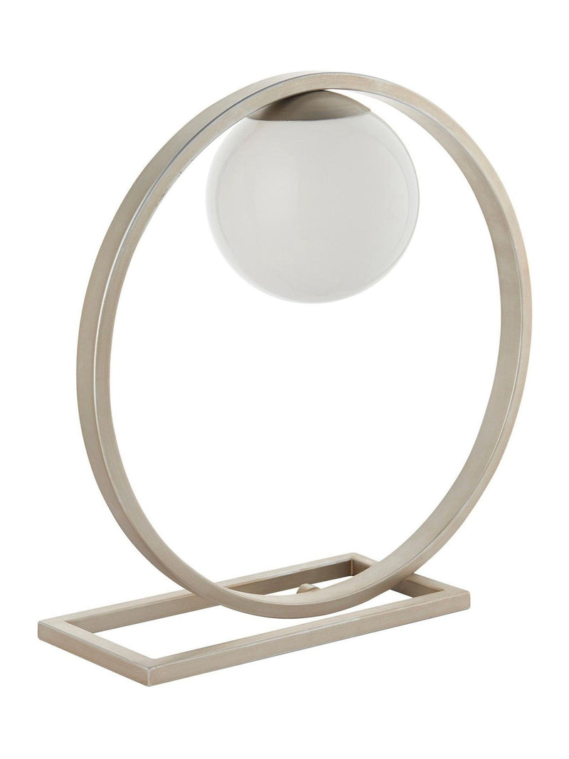 Gallery Home Enzo table lamp brushed silver 32cm - British product