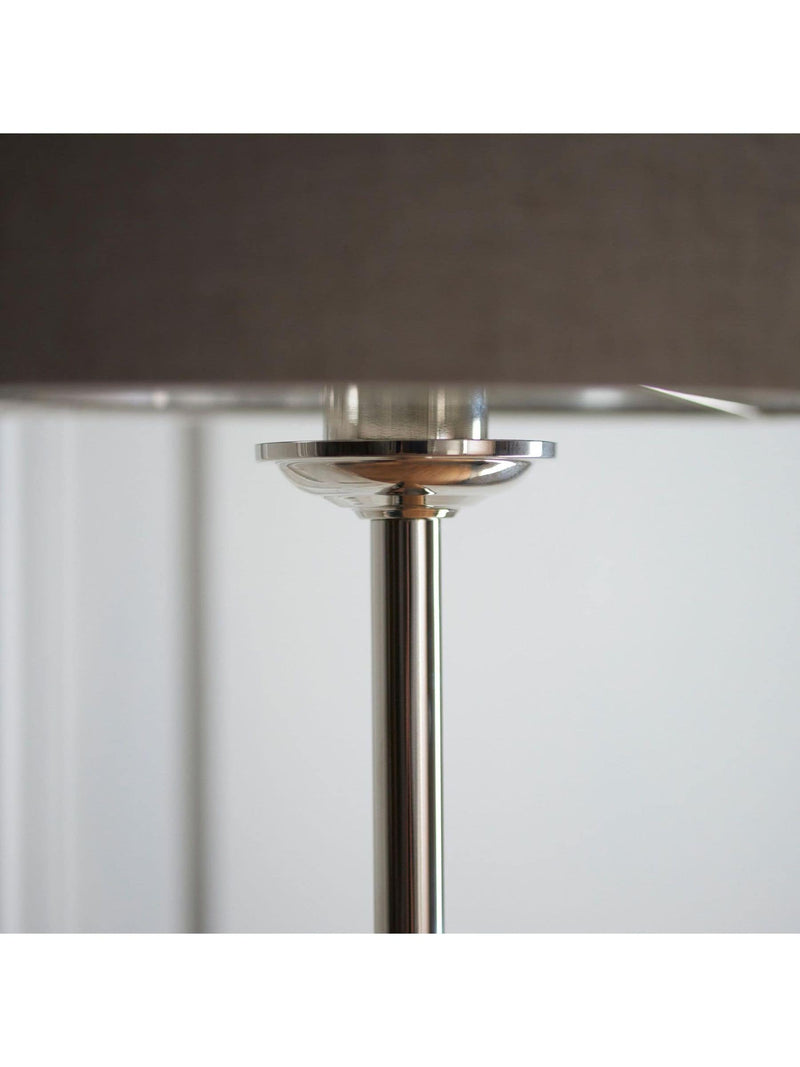 Gallery Home brushed chrome floor lamp linen shade - British product