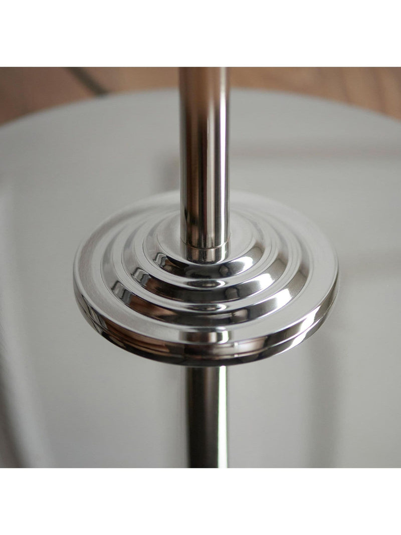 Gallery Home brushed chrome floor lamp linen shade - British product