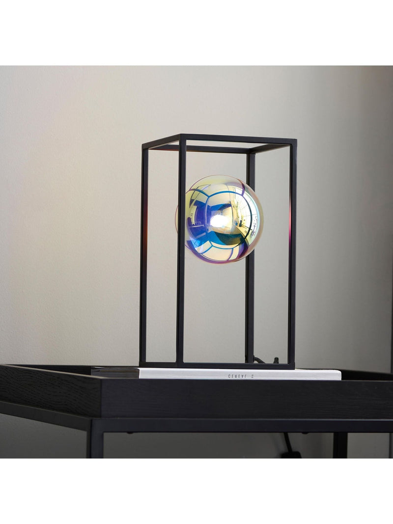 Gallery Home black table lamp with iridescent spheres 30cm, UK version