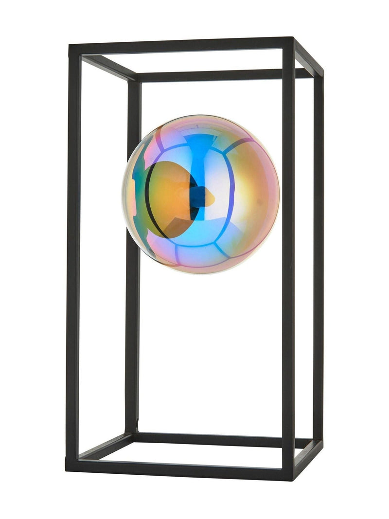 Gallery Home black table lamp with iridescent spheres 30cm, UK version