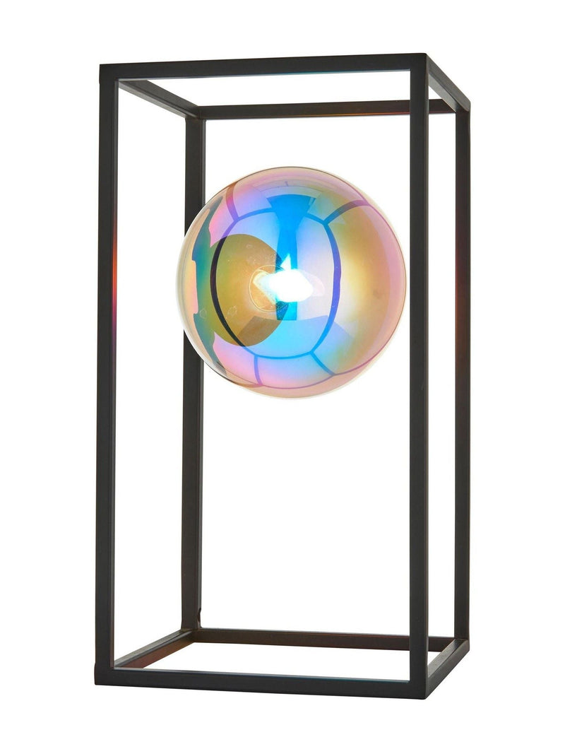 Gallery Home black table lamp with iridescent spheres 30cm, UK version