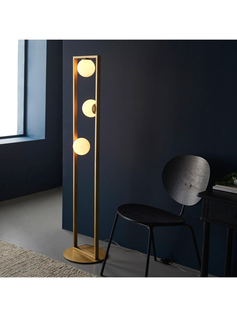 Gallery Home Teo brushed gold floor light 141cm (British brand)