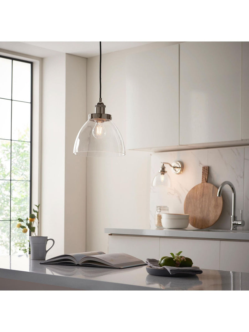 Gallery Home Hansen wall light in bright nickel (British brand)