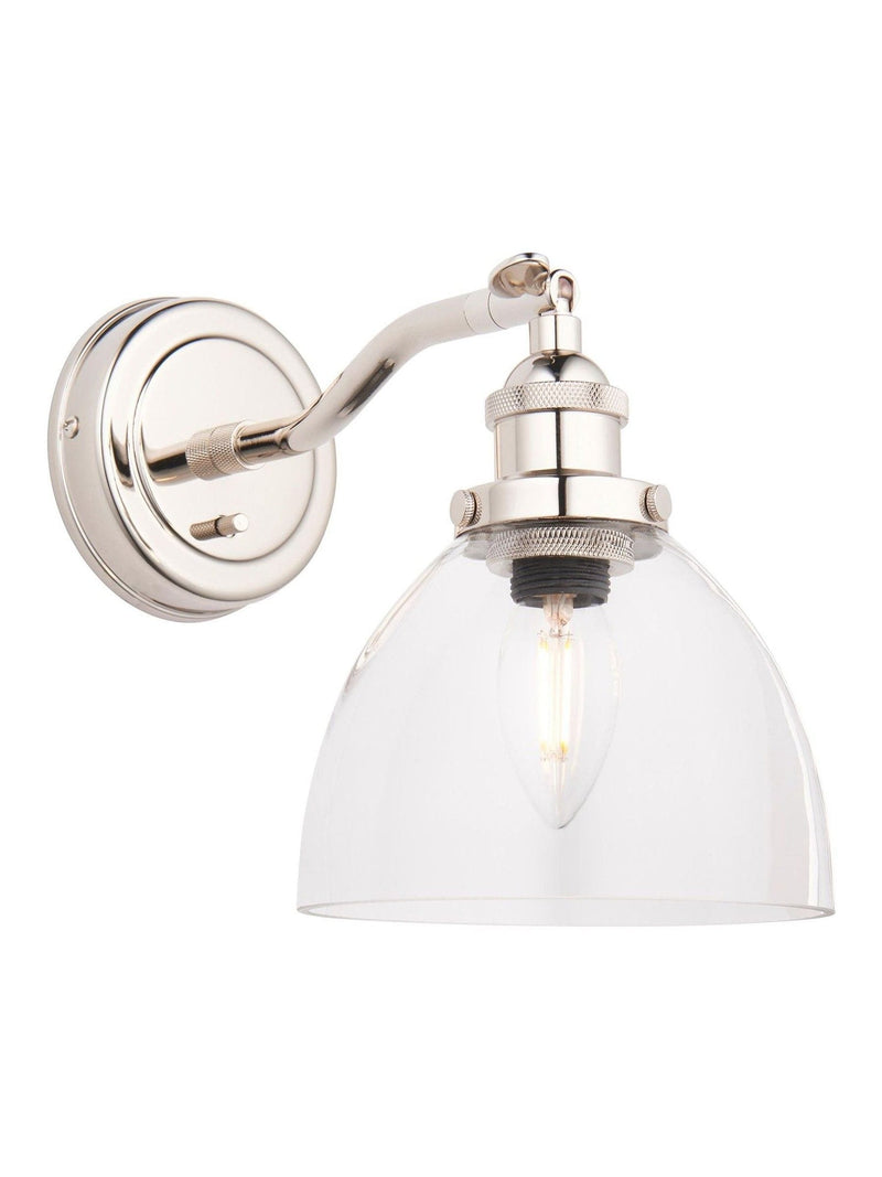 Gallery Home Hansen wall light in bright nickel (British brand)