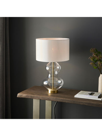 Next Gallery Home Bright Nickel Kelda Shaped Table Lamp- Buy online at McGrocer